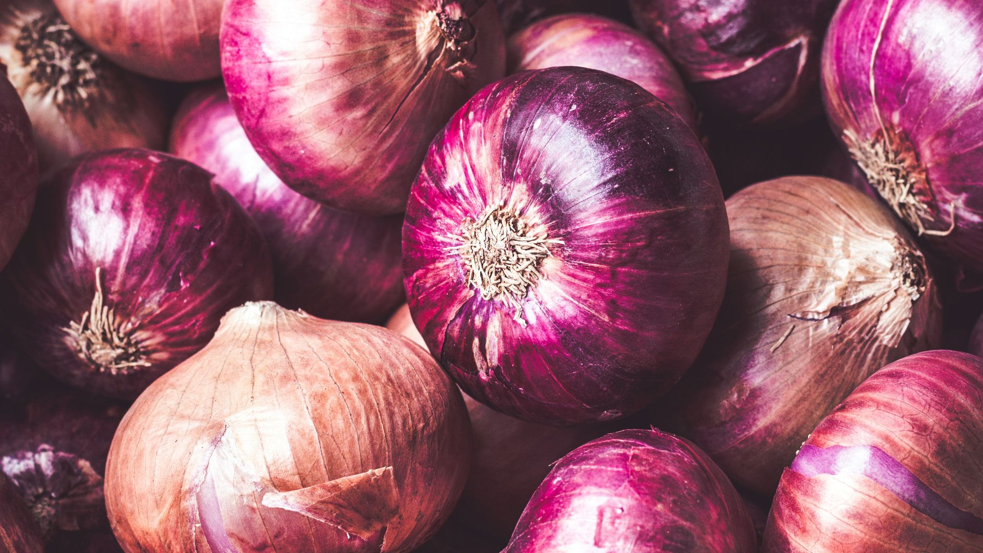 red onion on brown wooden table