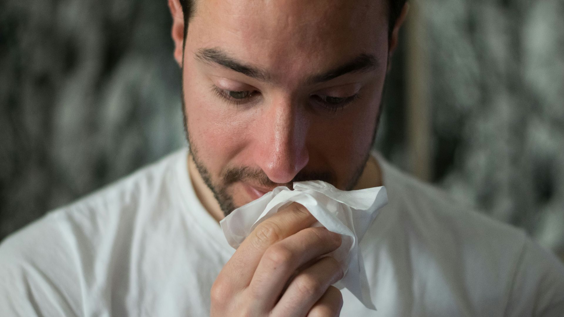 man wiping mouse with tissue paper