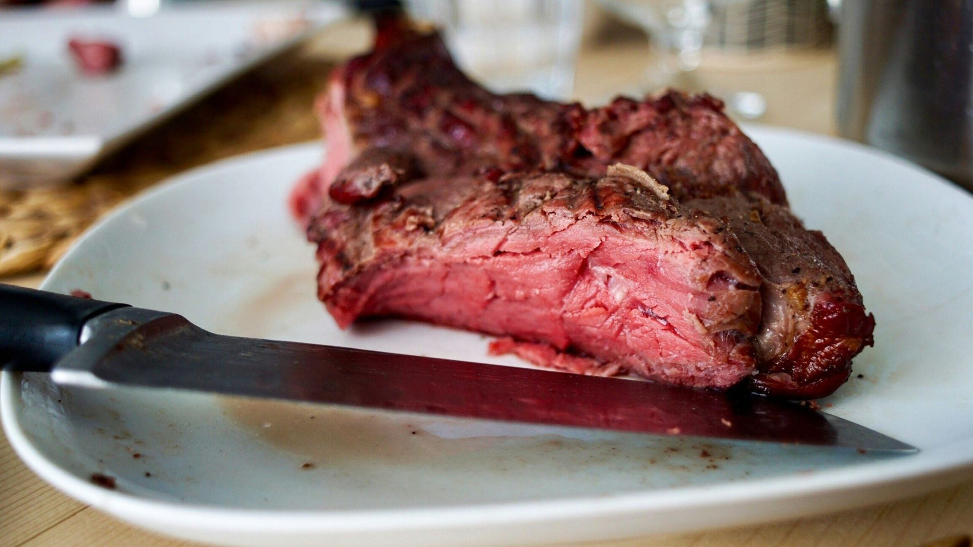 raw meat on white plate