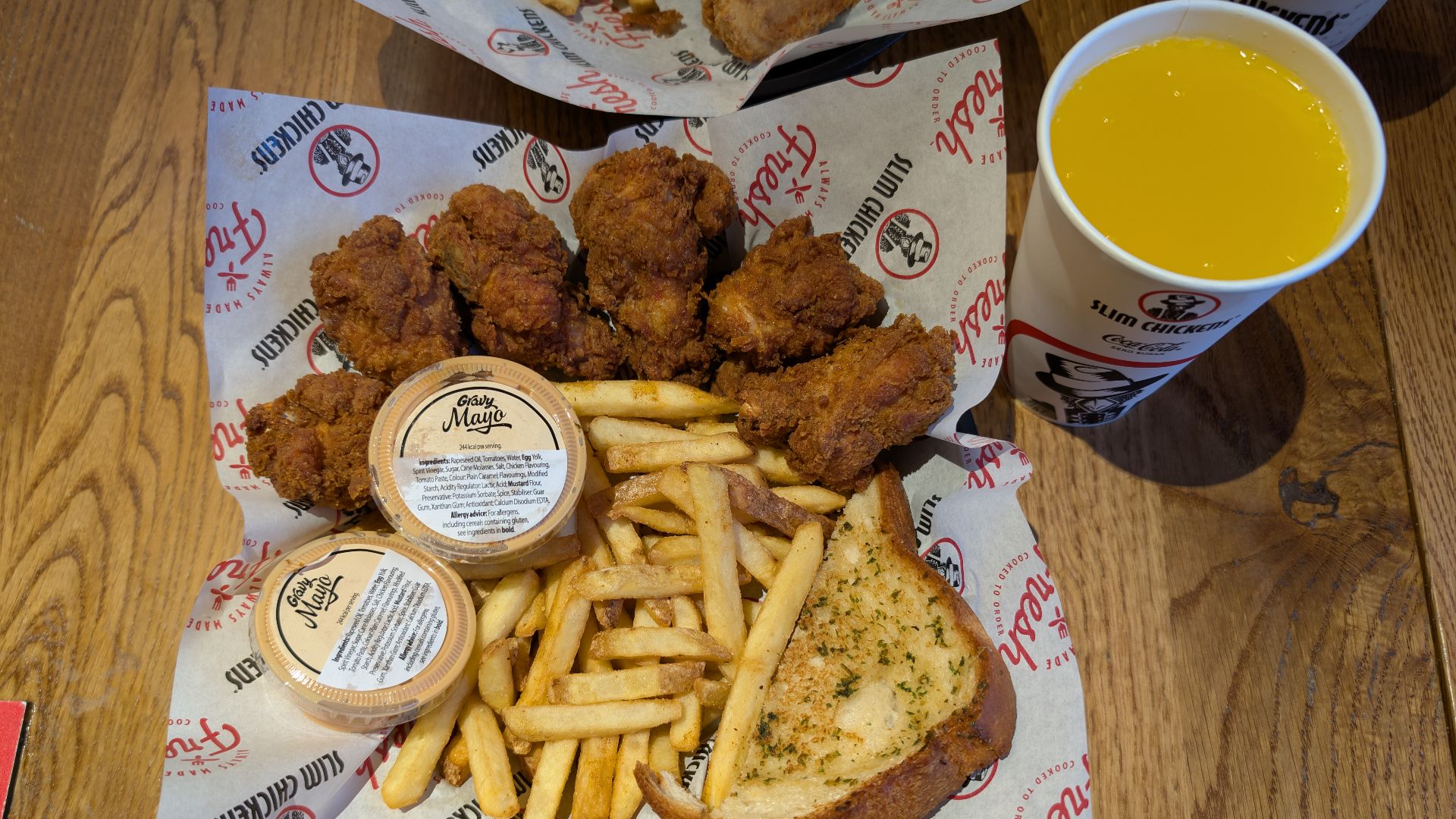 File:Crispy Wing Meal (6 Wings, Gravy Mayo, Fanta Orange) - Slim Chickens 2025-04-20.jpg