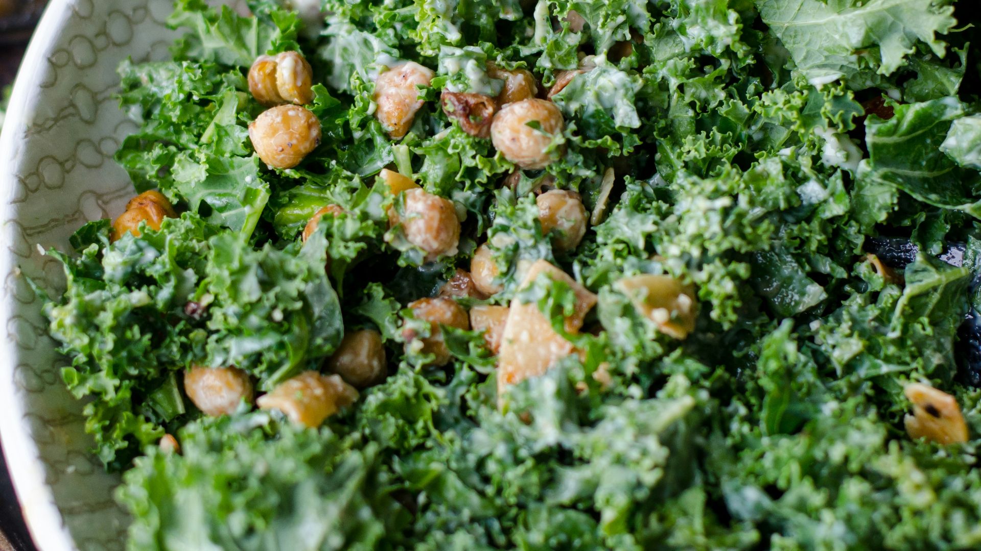 nuts and parsley in a bowl