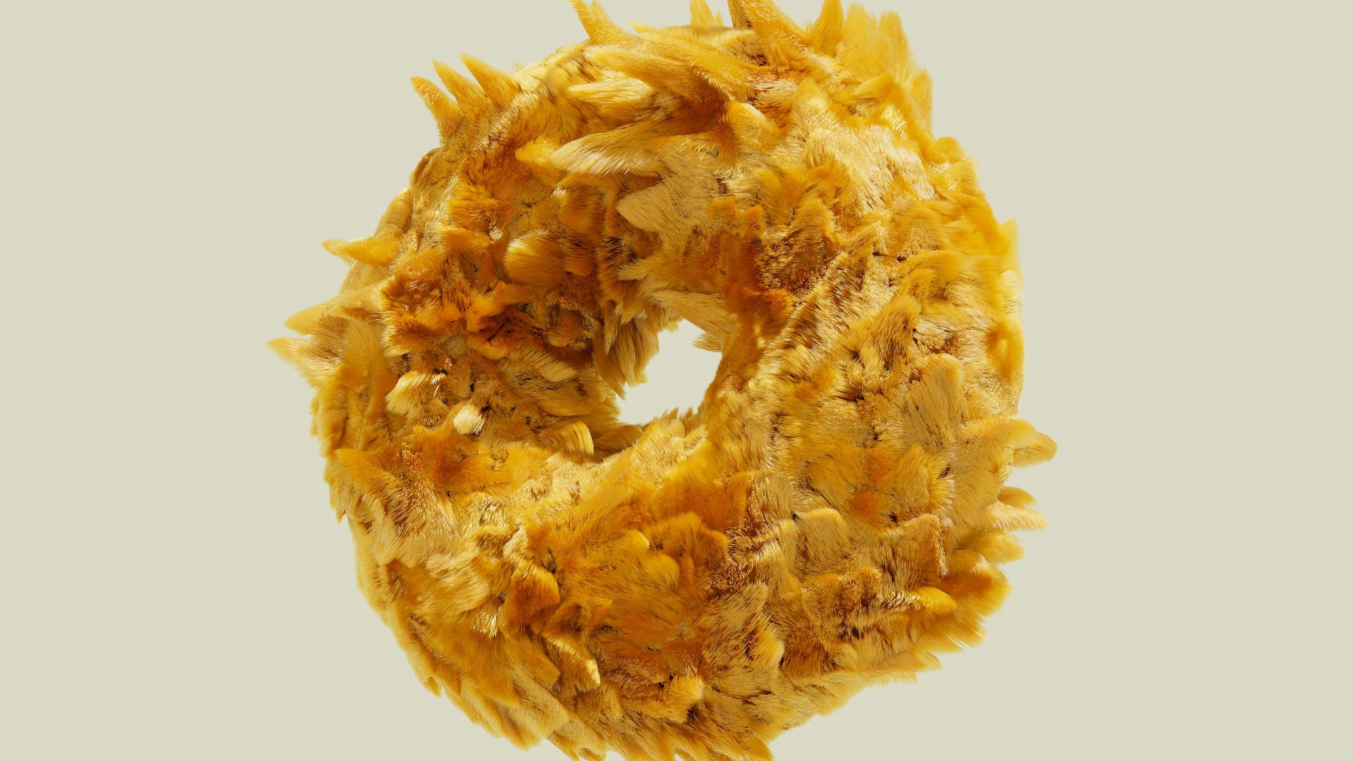 A close up of a doughnut on a white background