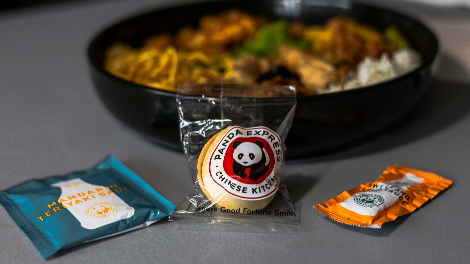 A bowl of food sitting on top of a table