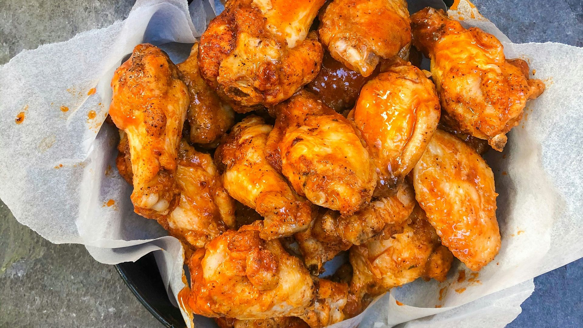 fried chicken on black plate