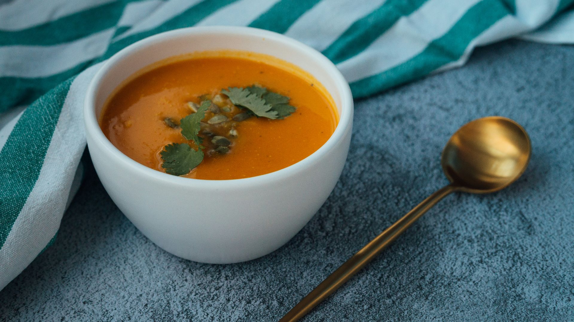 soup in white ceramic bowl