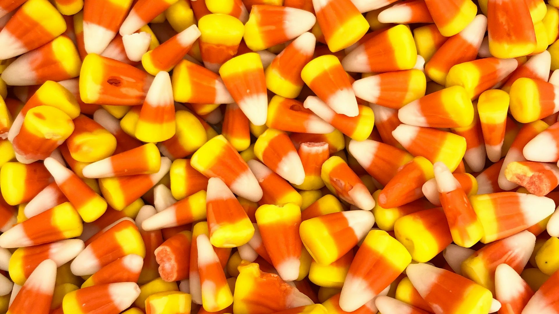 a large pile of candy corn is shown