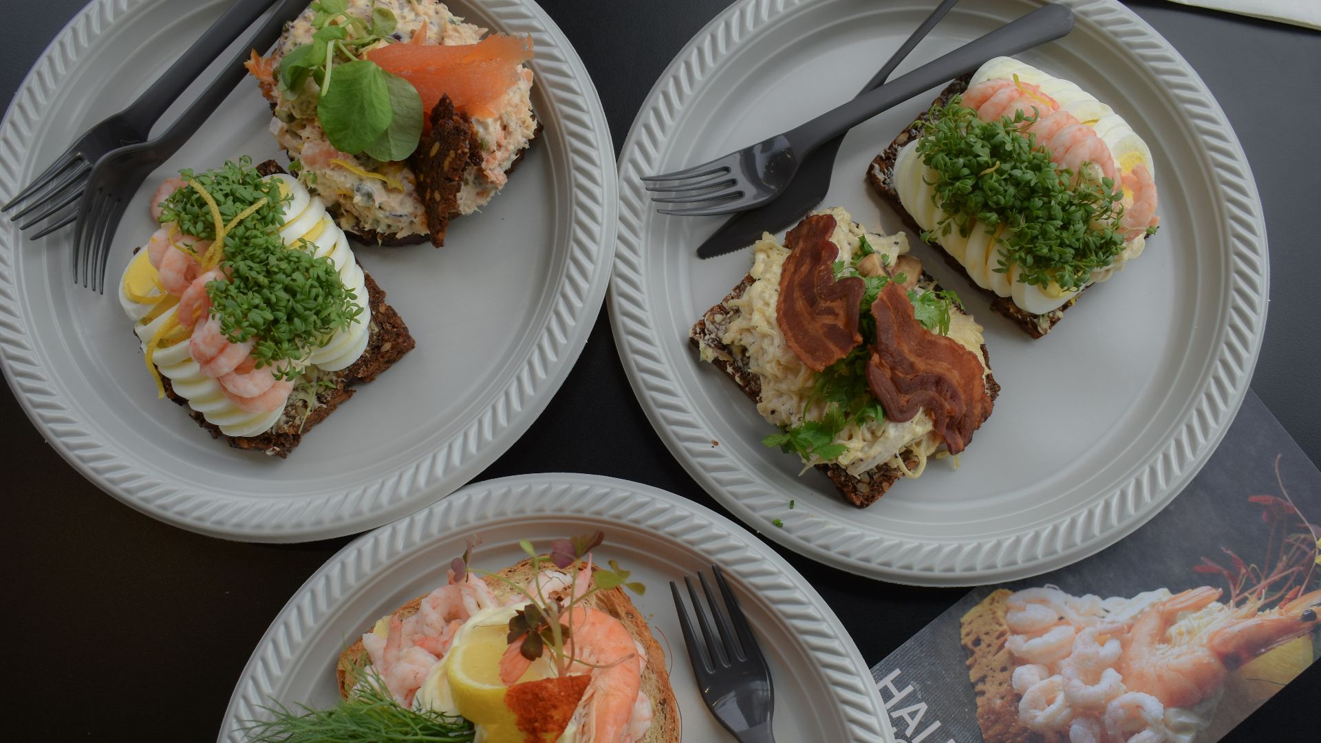 plates of sushi on a table