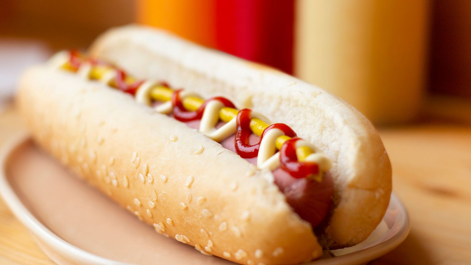 hotdog sandwich on white plate