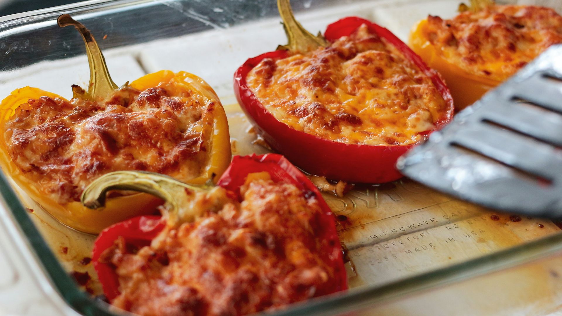 stainless steel fork on red sauce