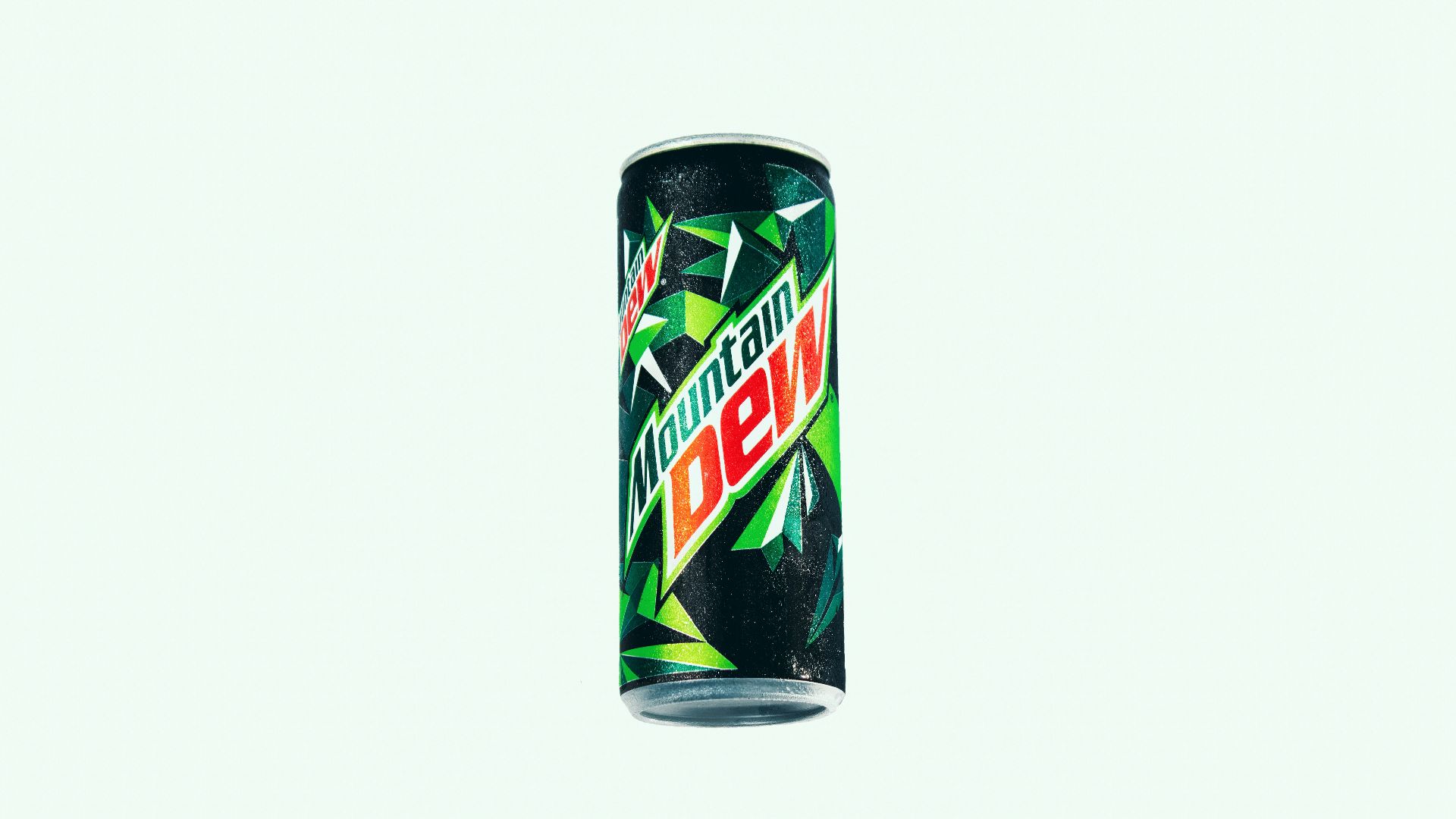 a can of mountain dew on a white background