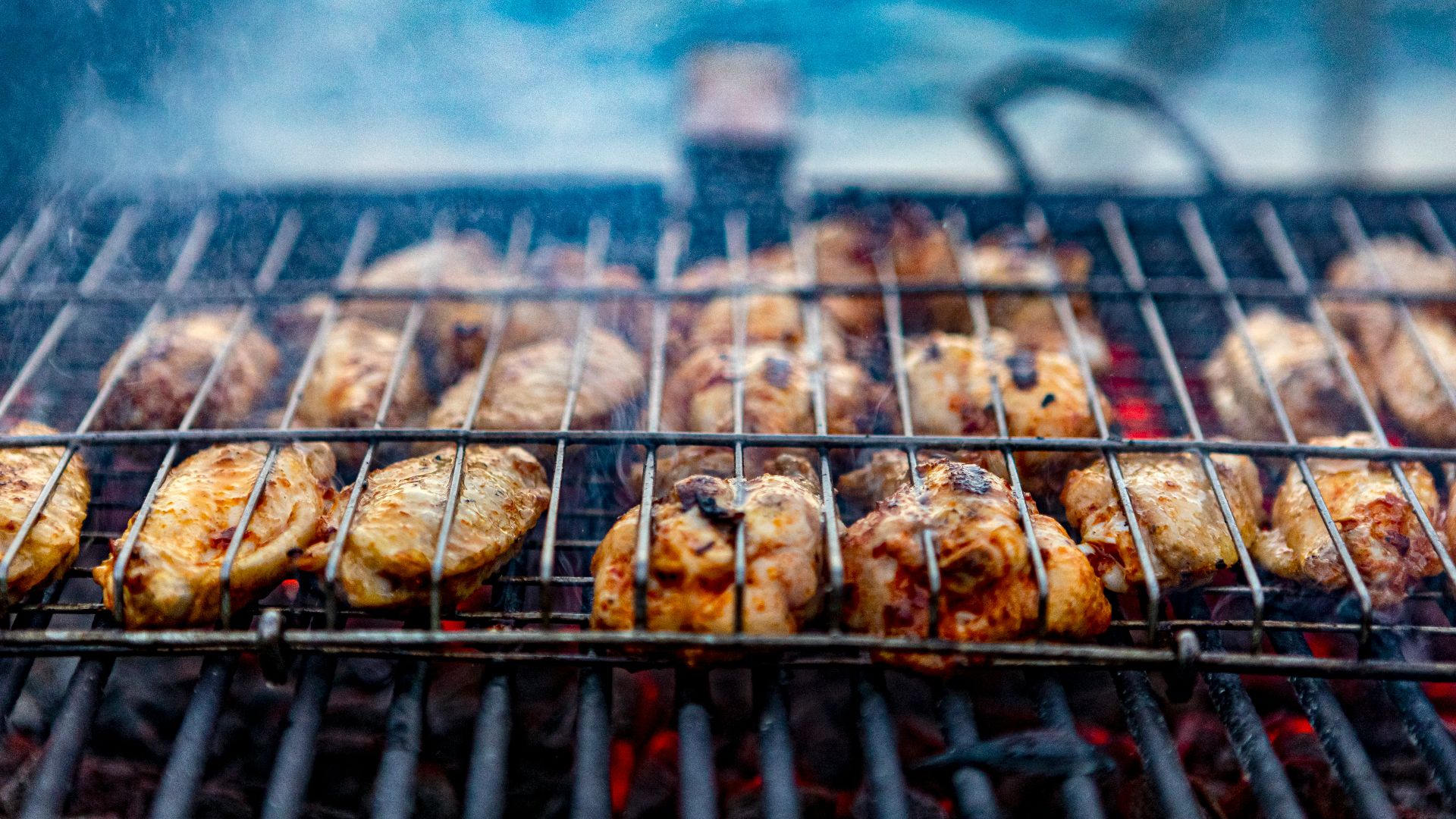 grilled meat on black charcoal grill