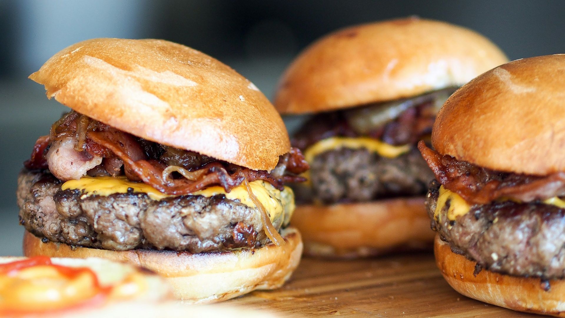low-angle of burgers
