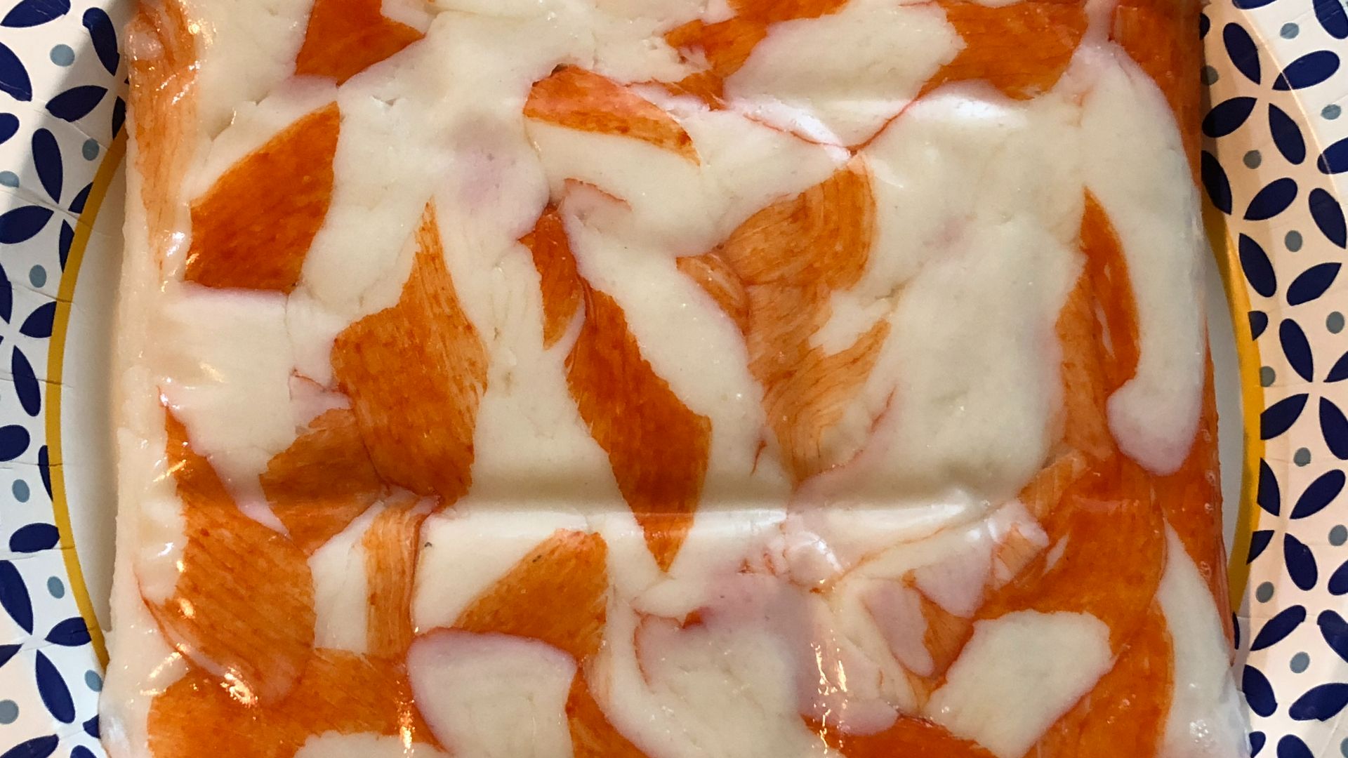 File:2021-02-14 17 38 32 A slab of TransOcean Products Crab Classic Flake Style Imitation Crab meat made with wild Alaskan pollock and King Crab meat in the Franklin Farm section of Oak Hill, Fairfax County, Virginia.jpg