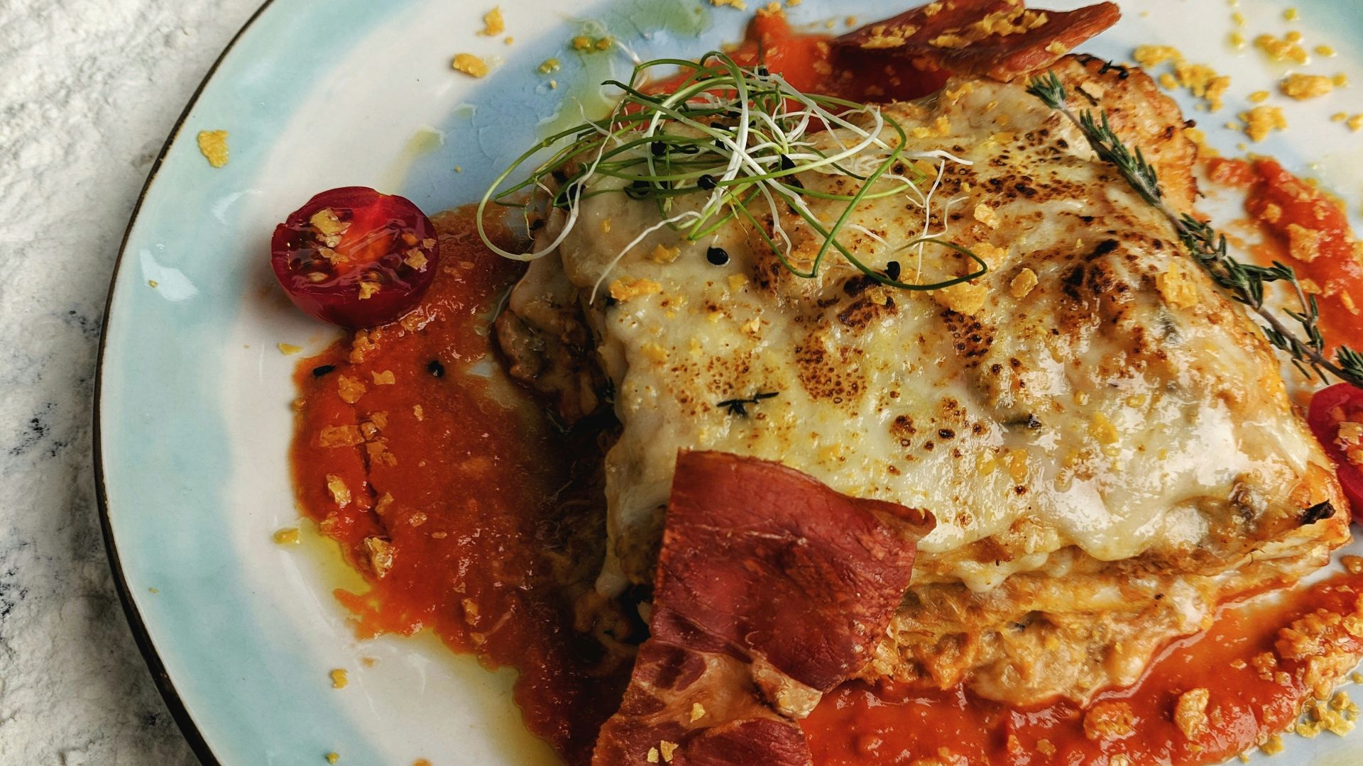 cooked food with sauce