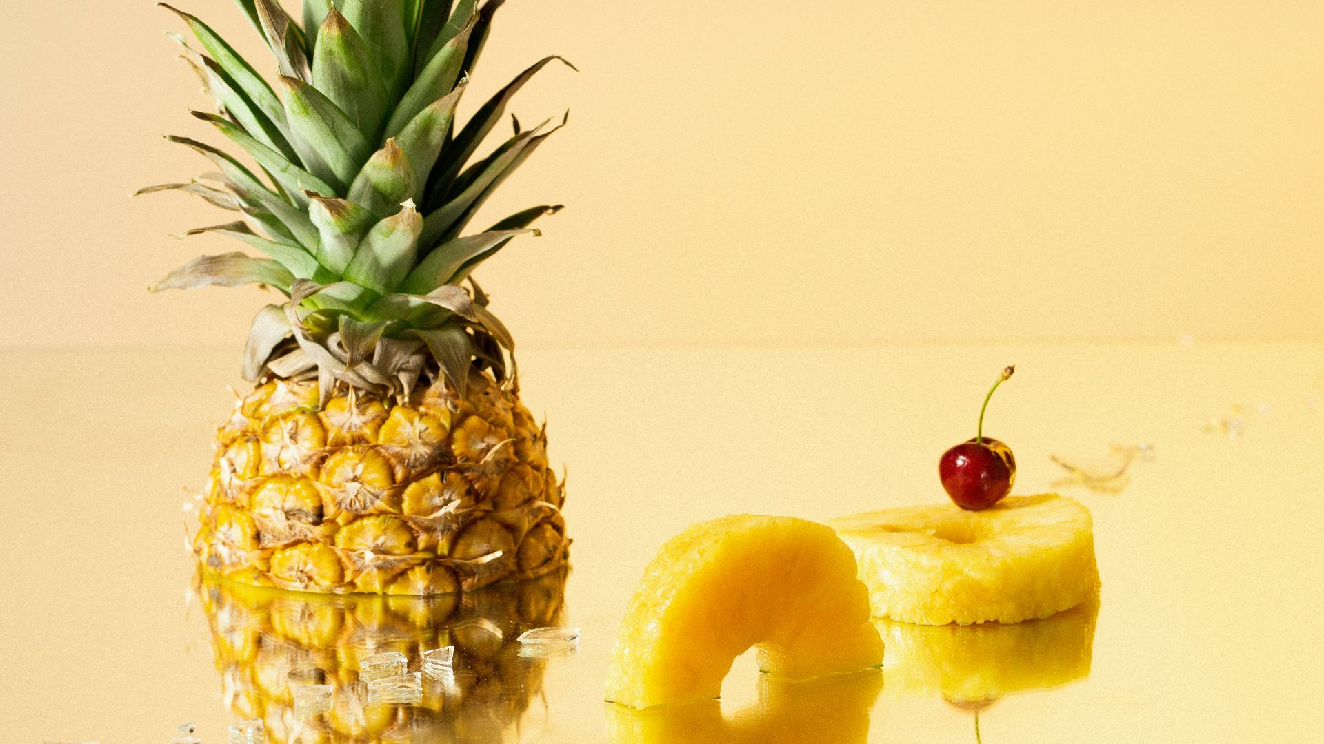 pineapple fruit with red apple fruit
