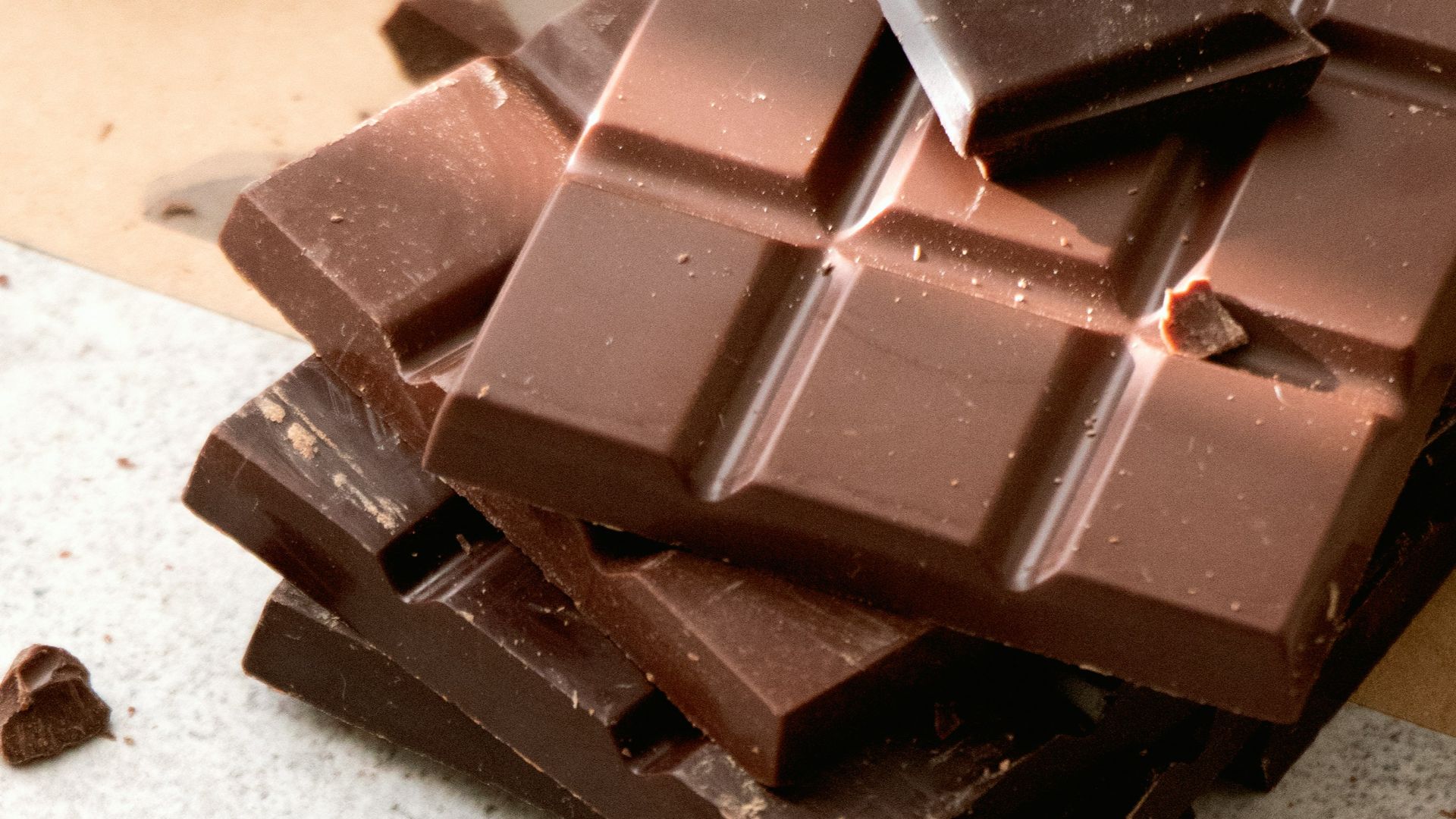 chocolate bars on white table