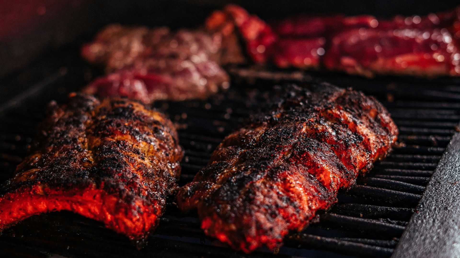 grilled meat on black grill