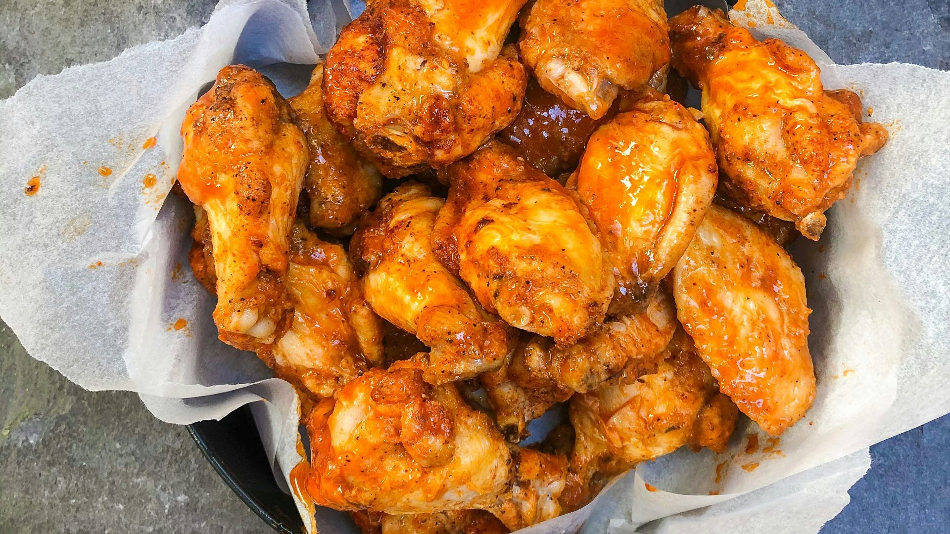 fried chicken on black plate