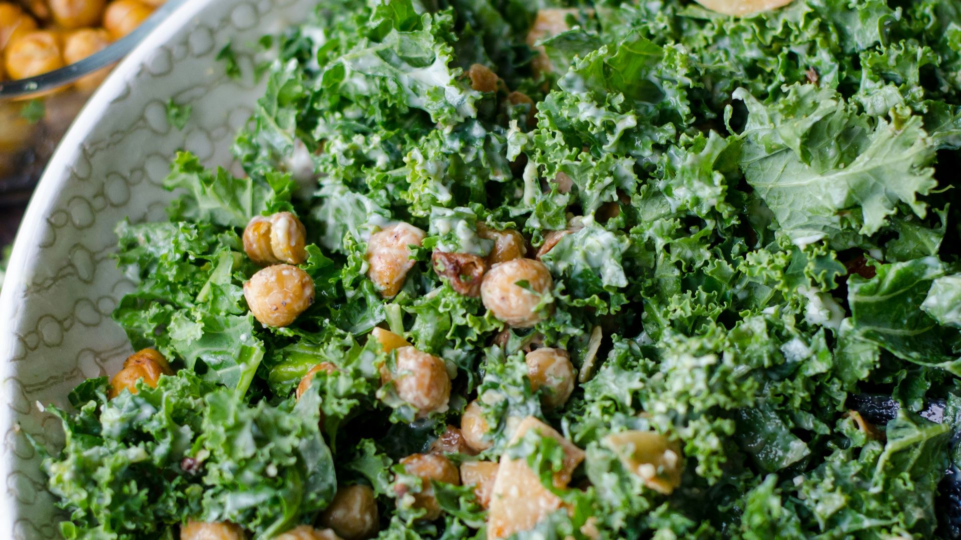 nuts and parsley in a bowl