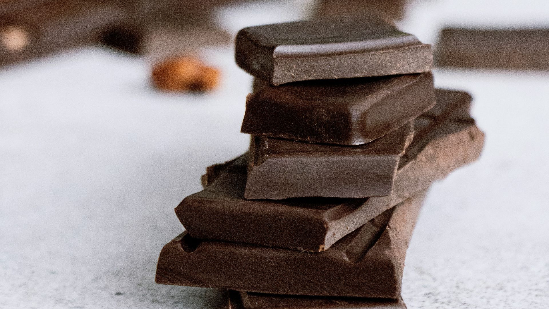 brown chocolate bars on white surface