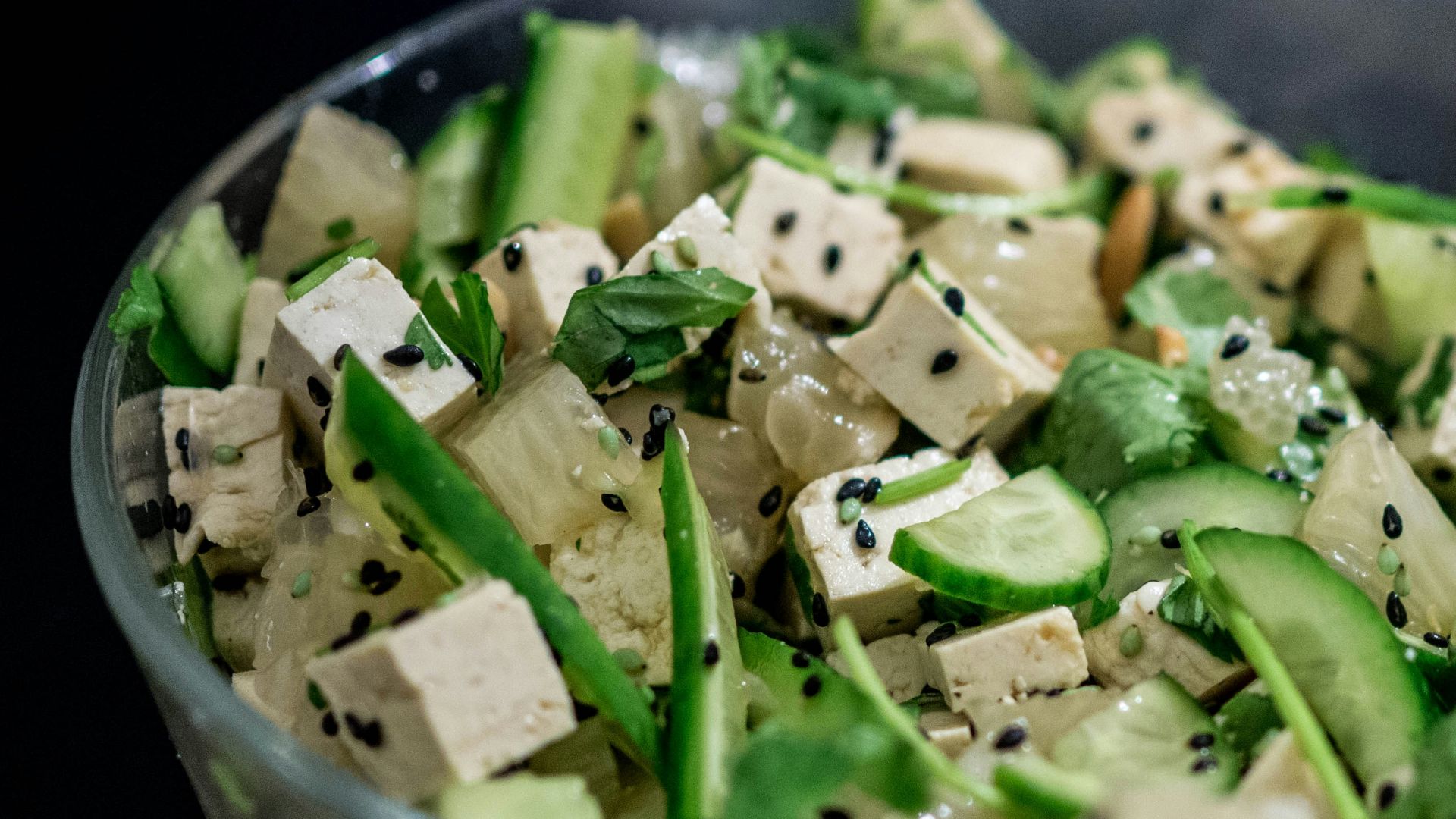 sliced of vegetables in clear glass bowl