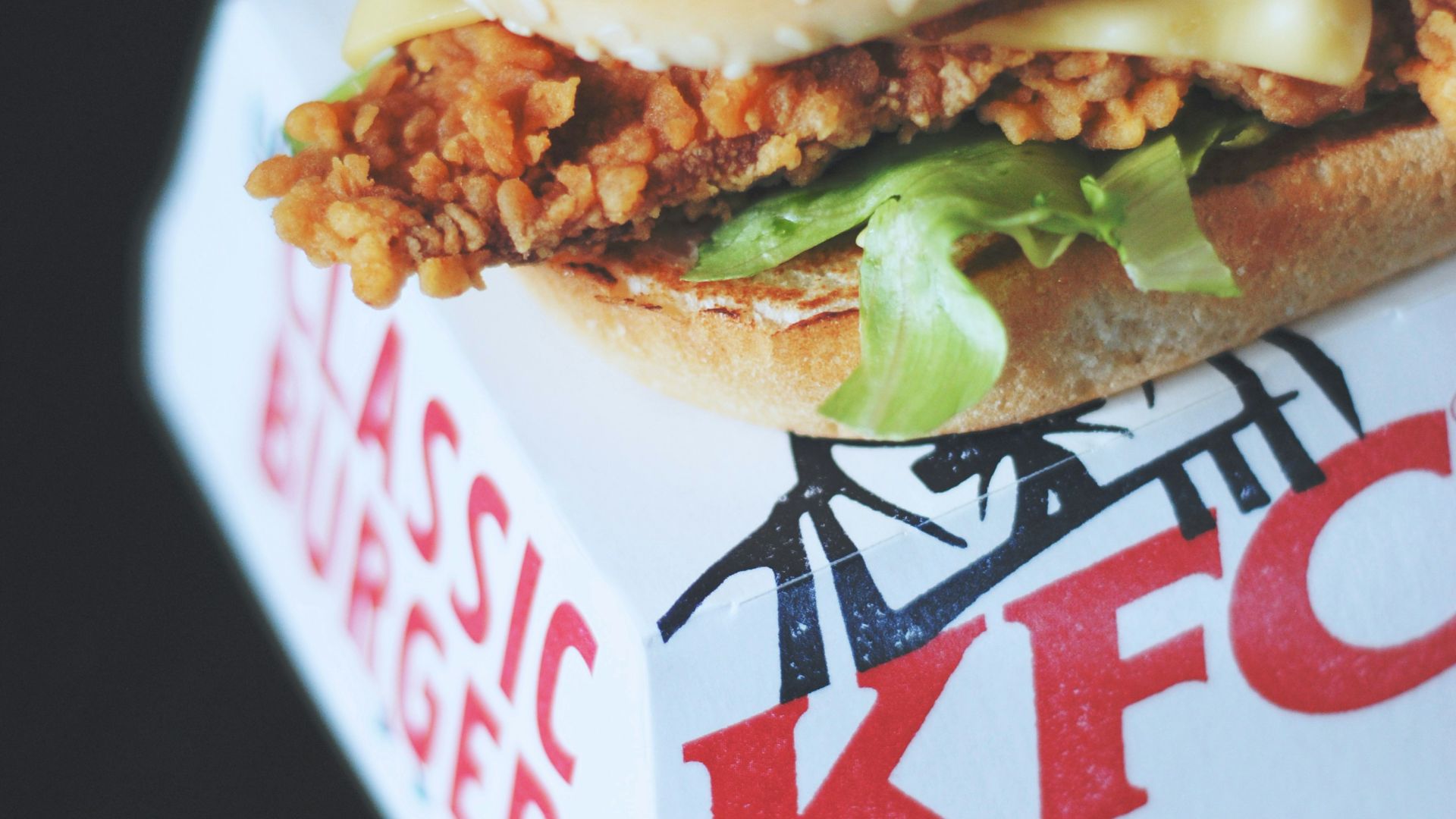 KFC hamburger and box