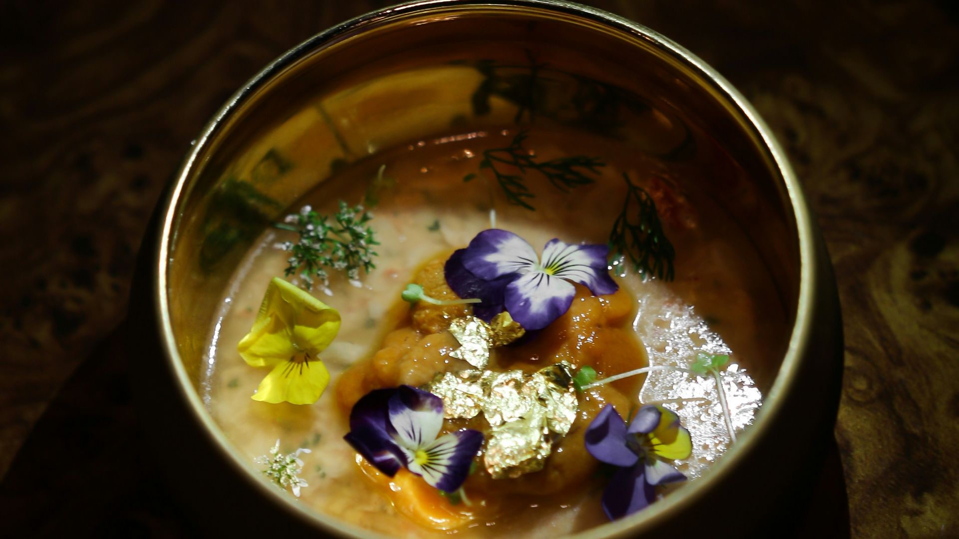 soup with vegetable in stainless steel bowl