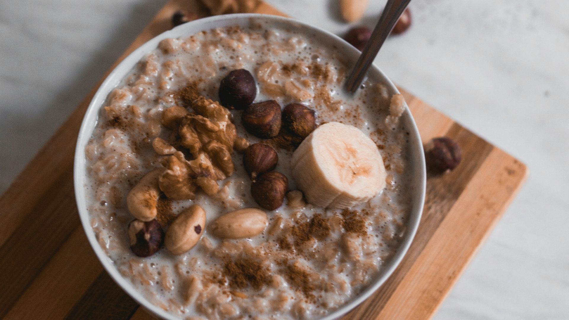 oatmeal in white bowl