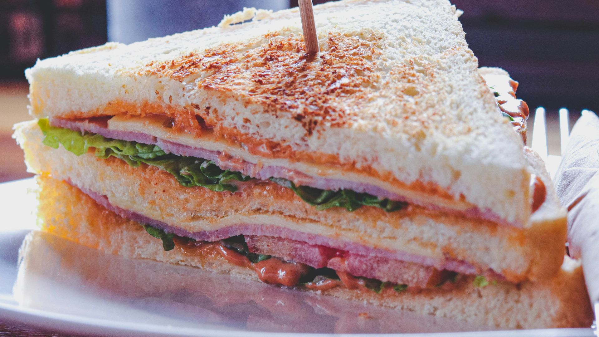 triangle slice of a ham sandwich