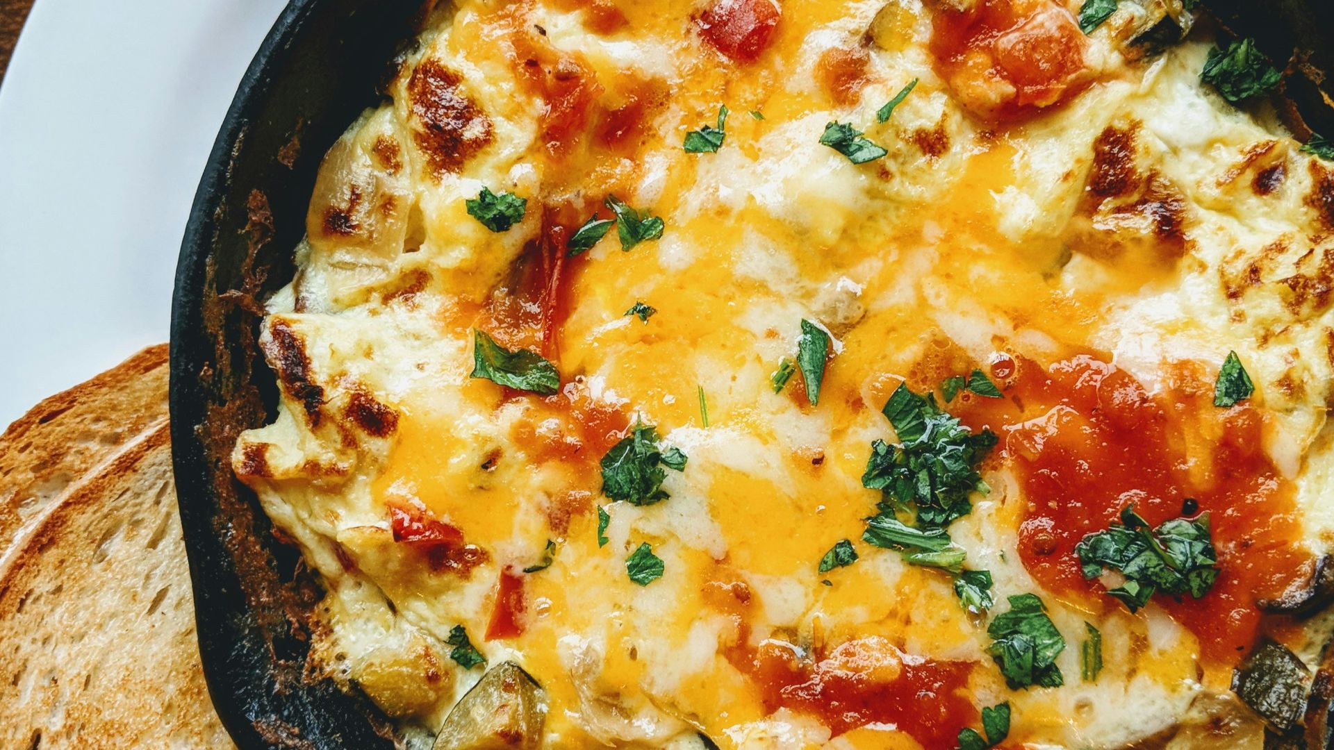 omelette on black plate