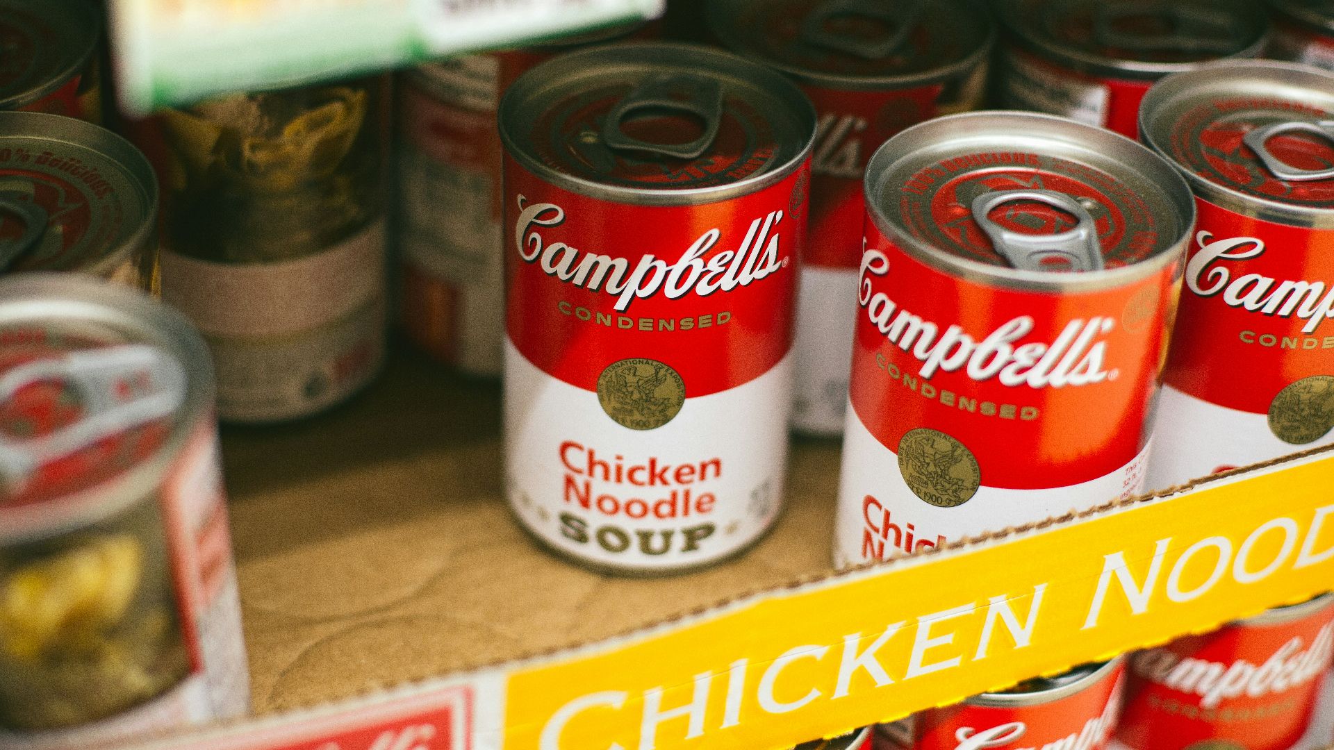 Campbells chicken noodle soup can lot