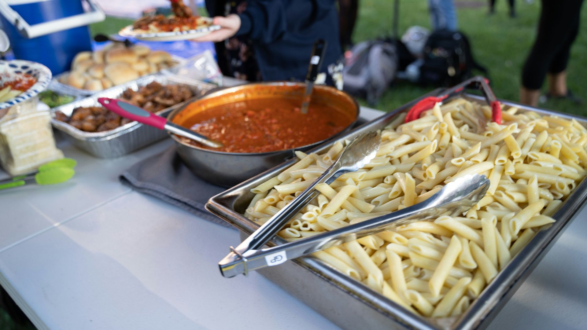 a table full of food