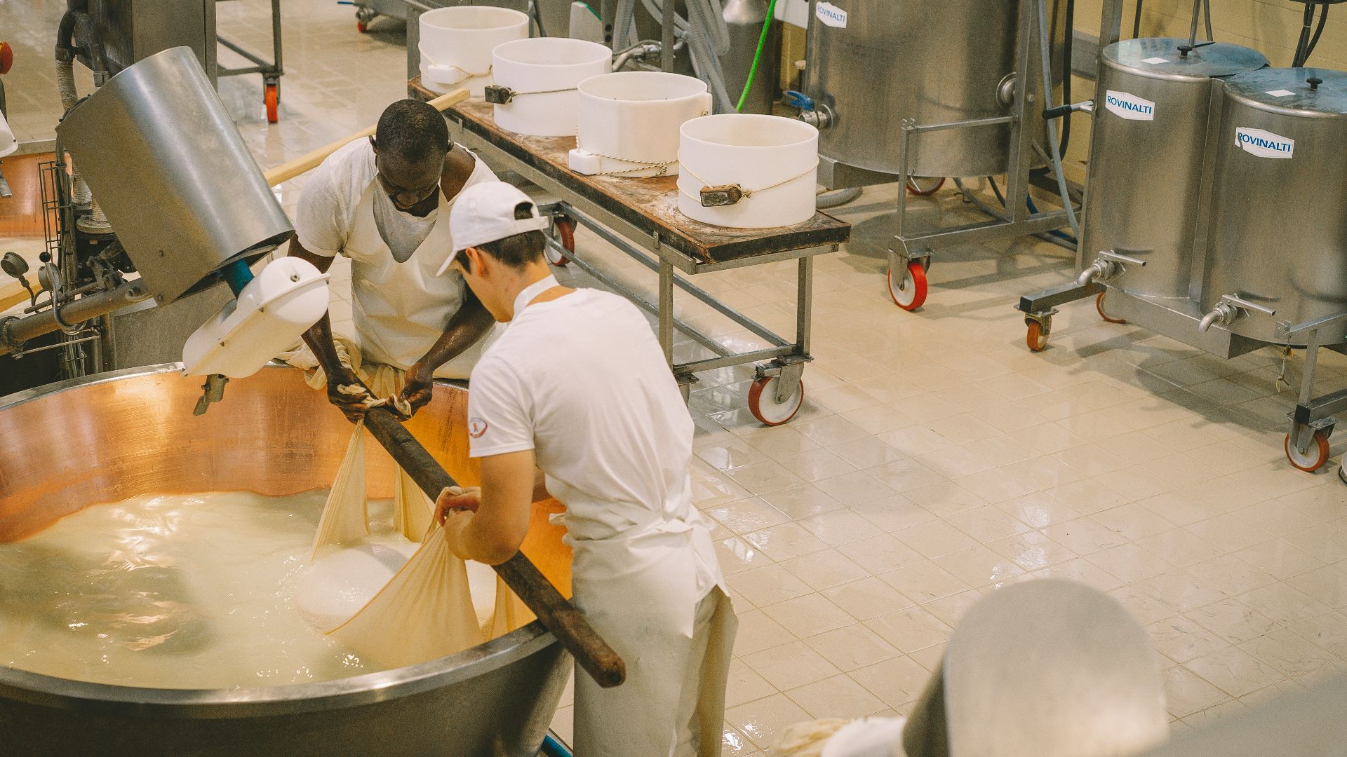 a group of people working in a factory