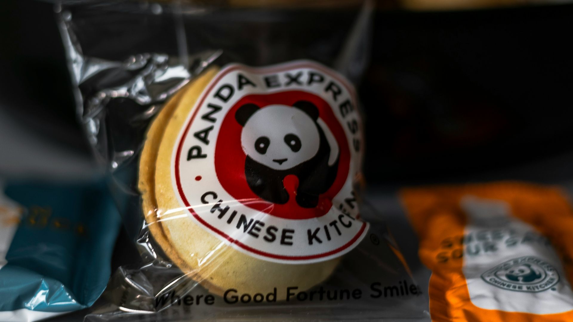 A bag of candy sitting on top of a table