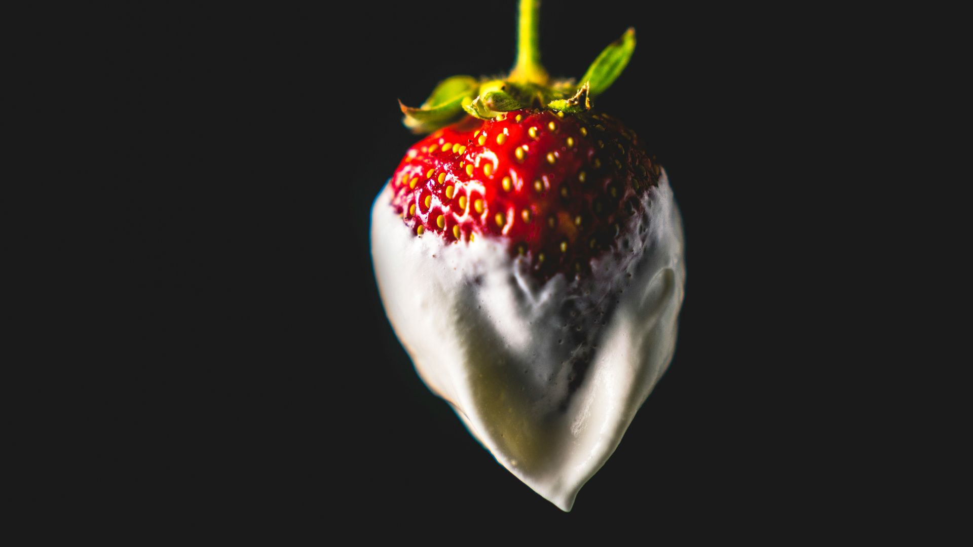 strawberry fruit with white cream