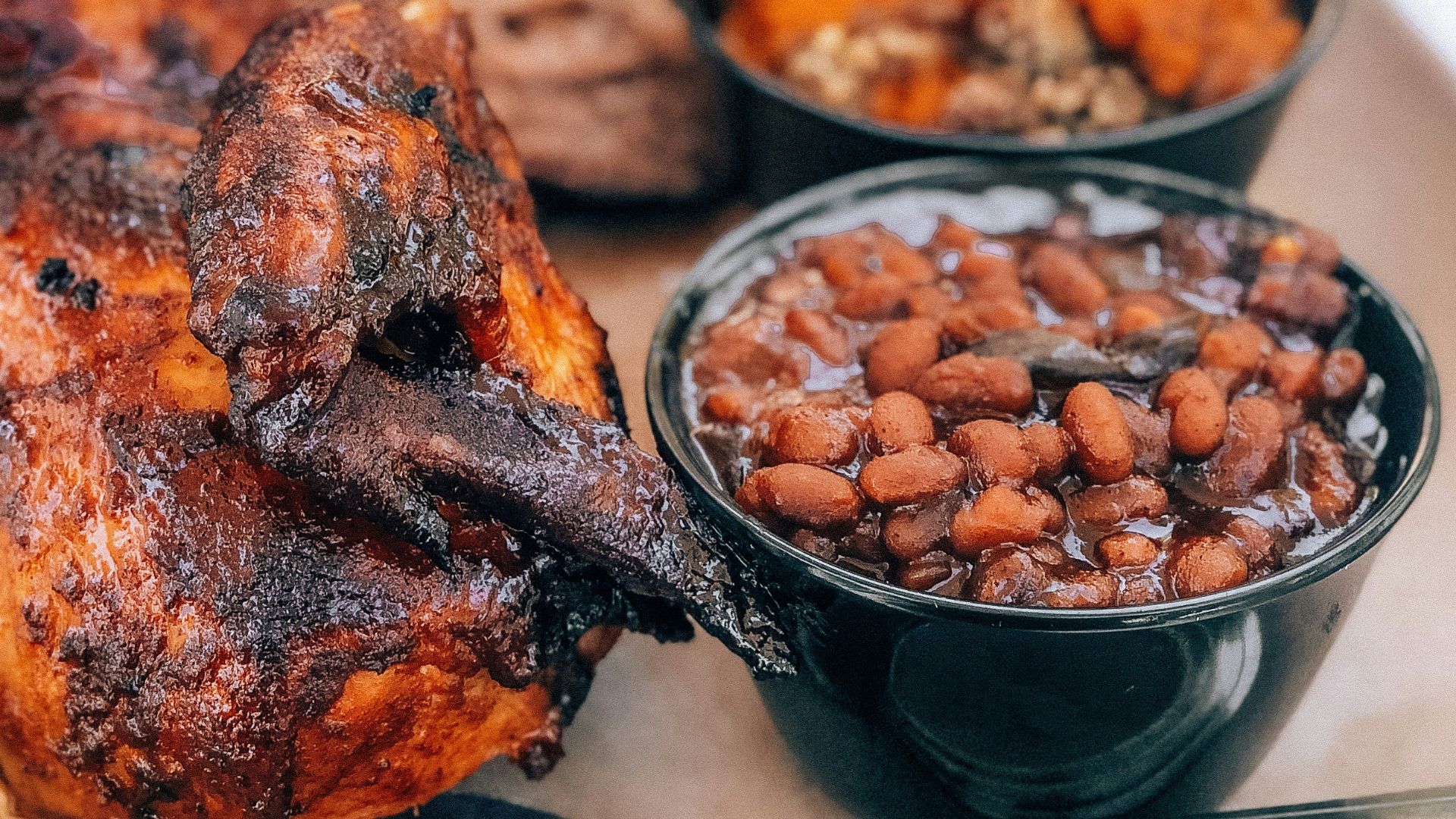 roasted chicken on white ceramic plate