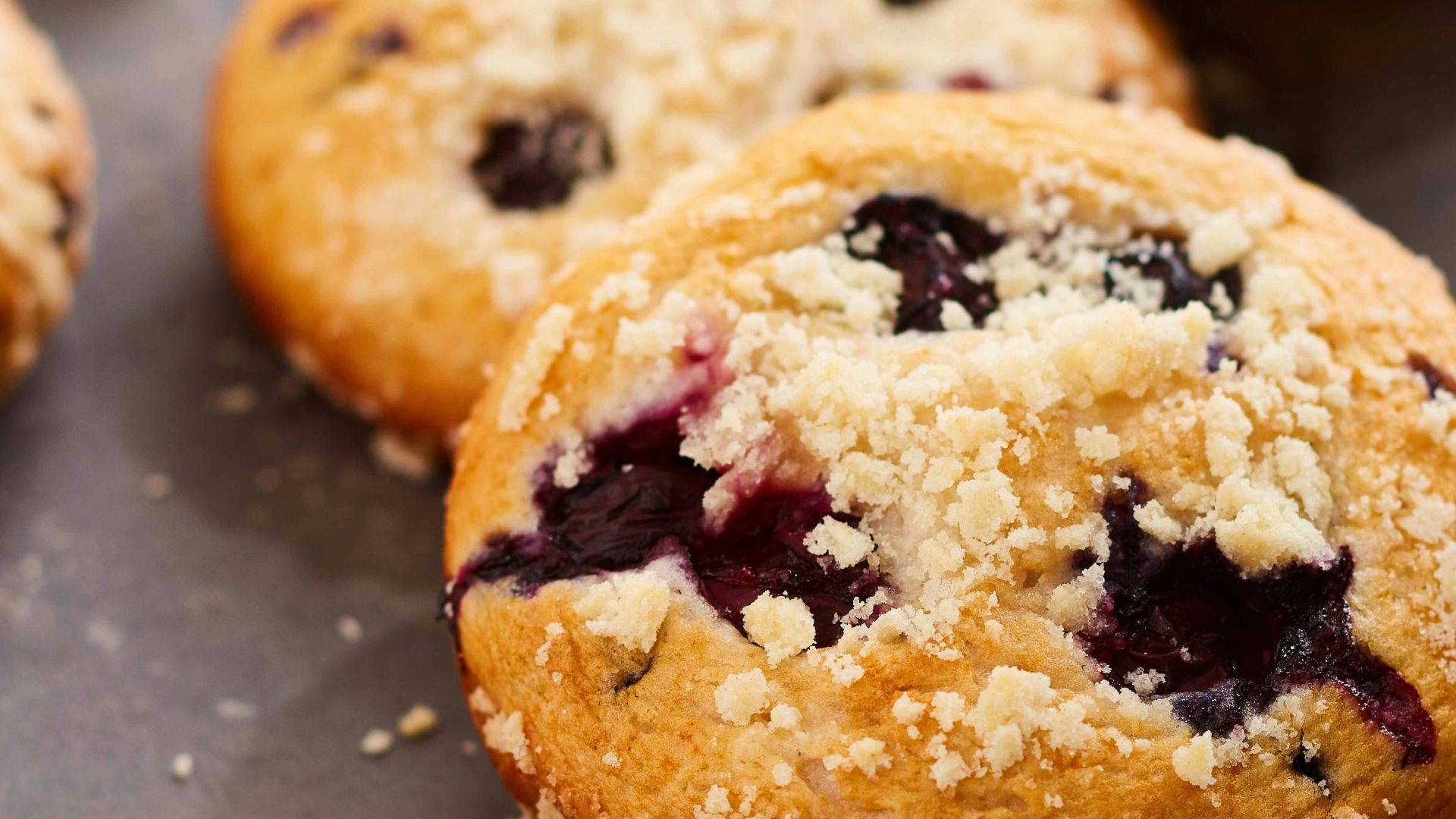 cookies with blueberry on side