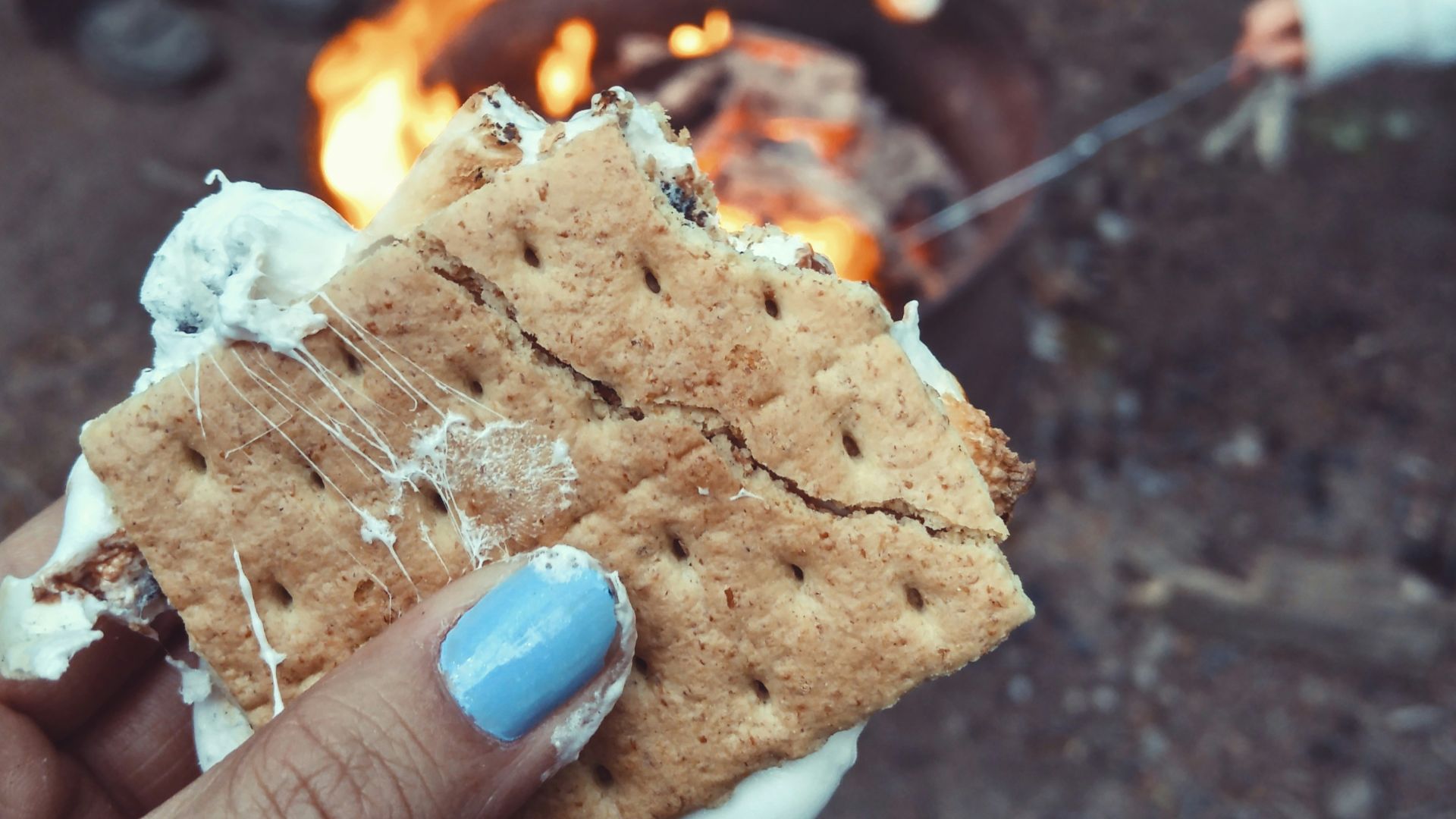 woman holding biscuit