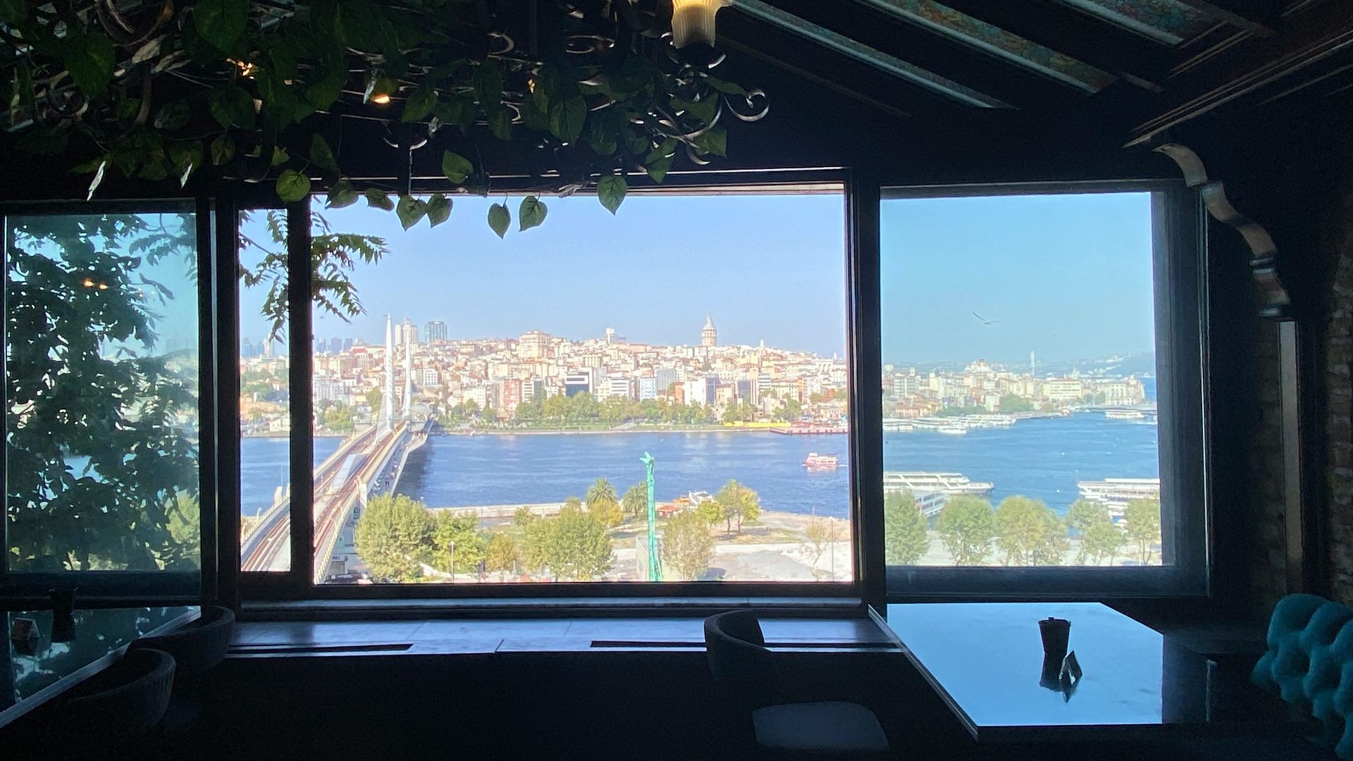 a view of a city from a window