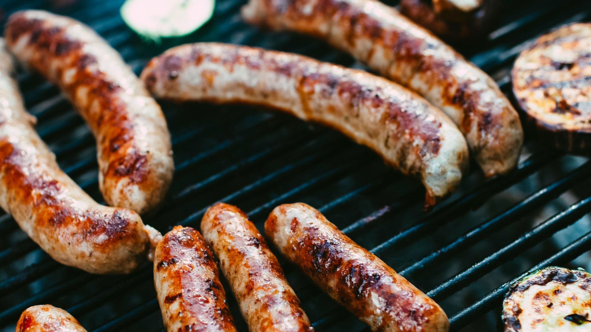 brown sausage on black grill