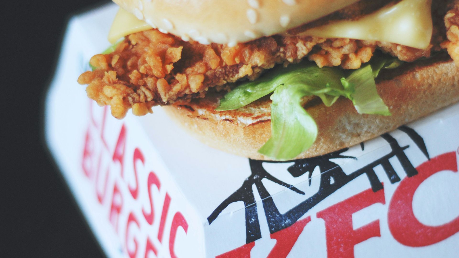 KFC hamburger and box