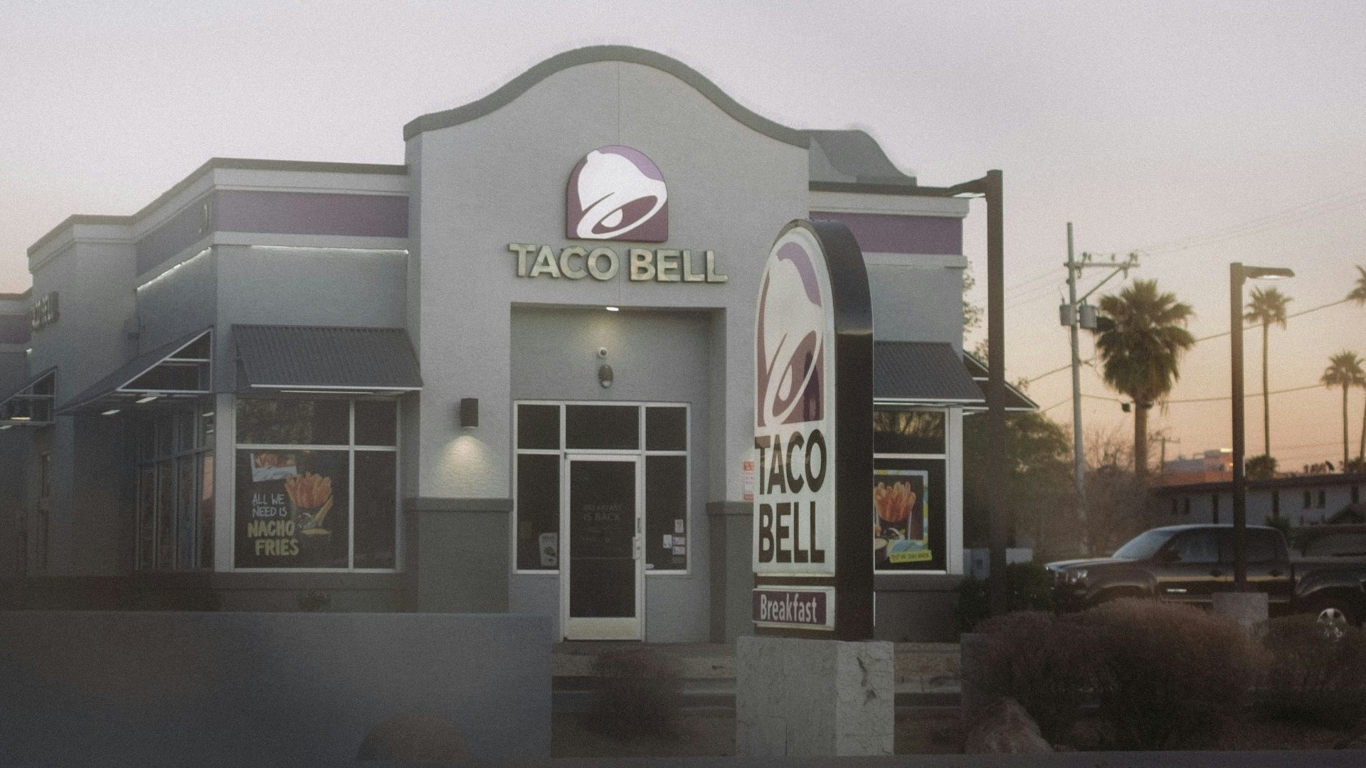 a building with a sign on the front of it