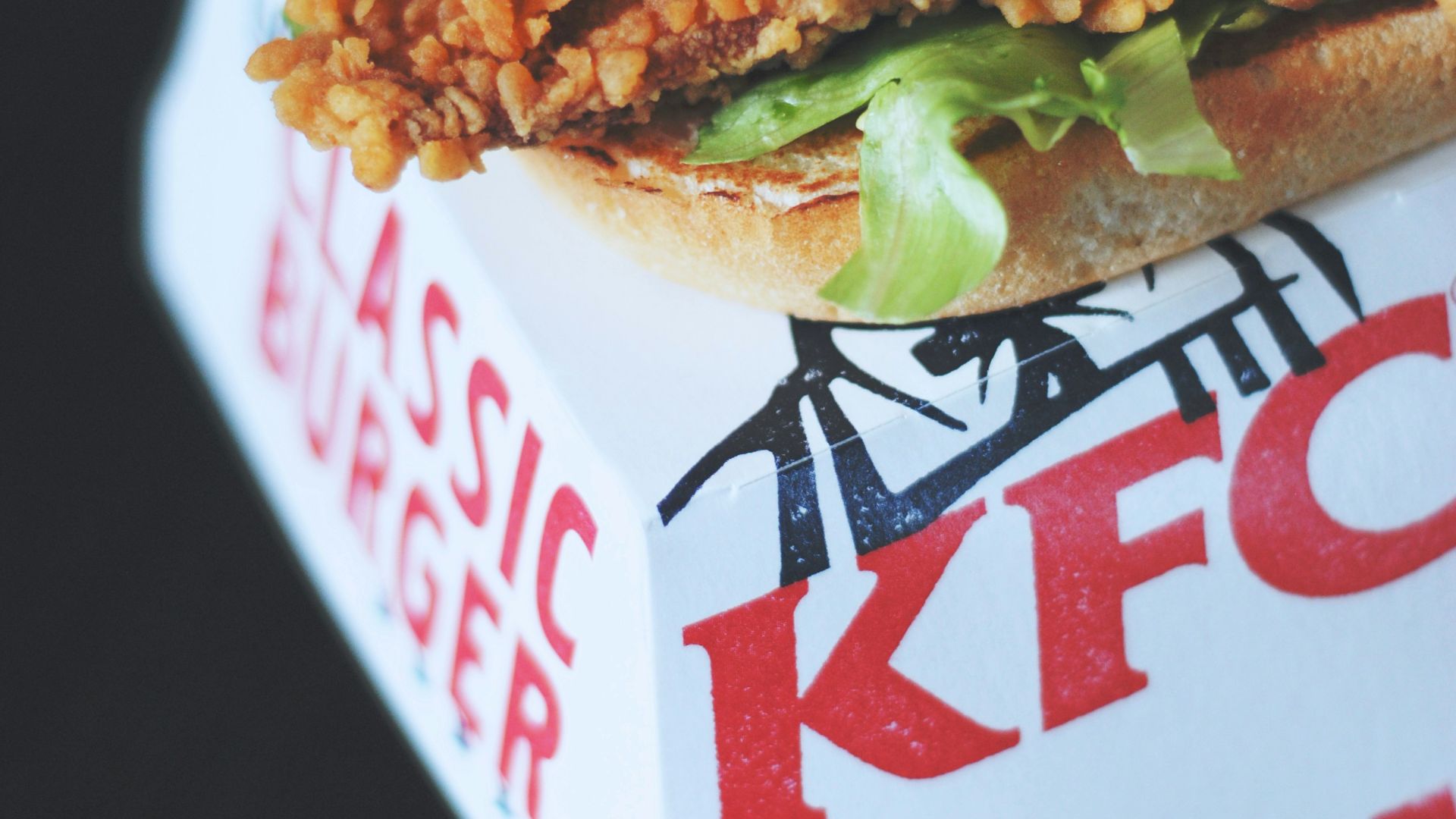 KFC hamburger and box