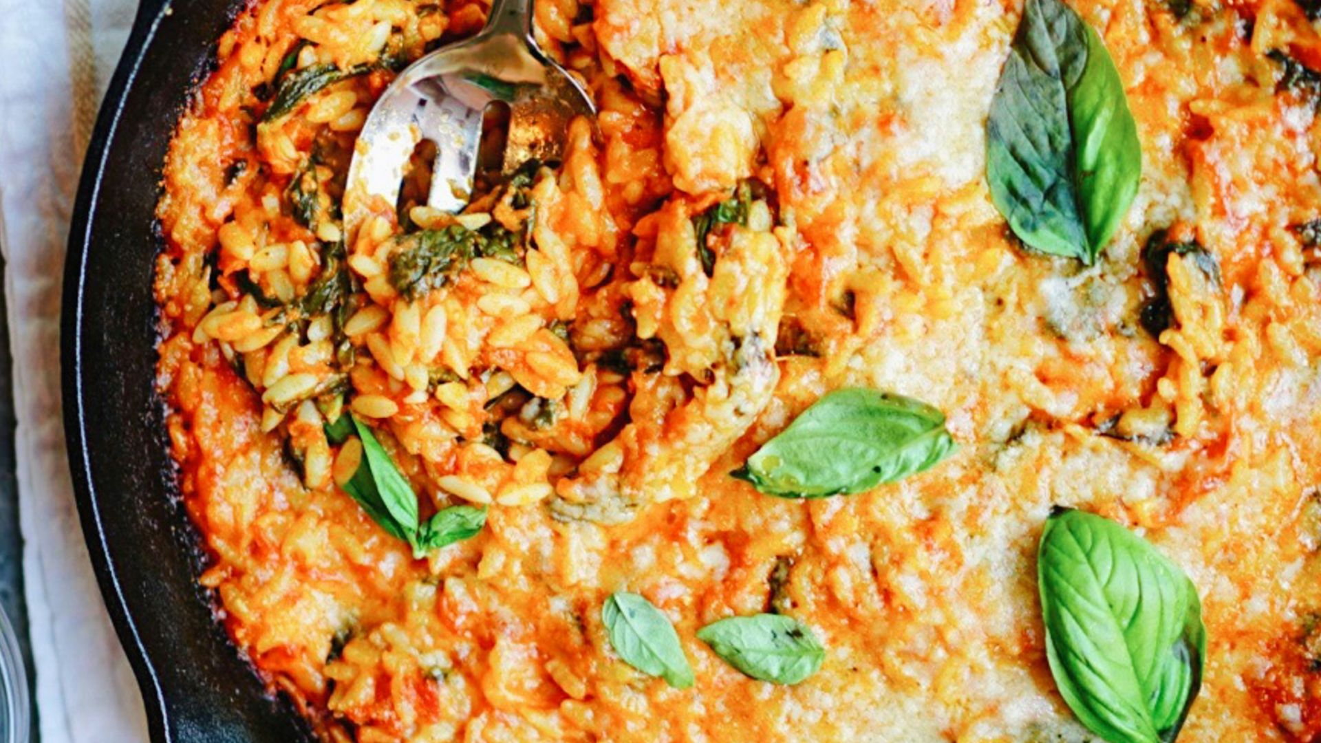 cooked food on black pan