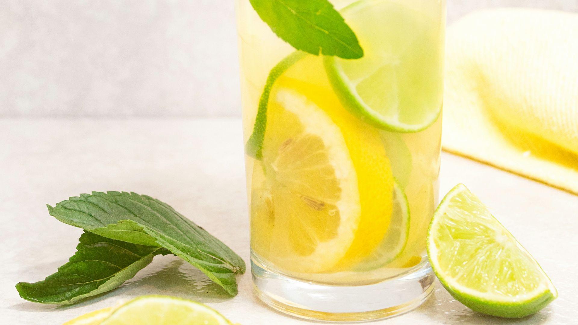 clear drinking glass with lemon juice