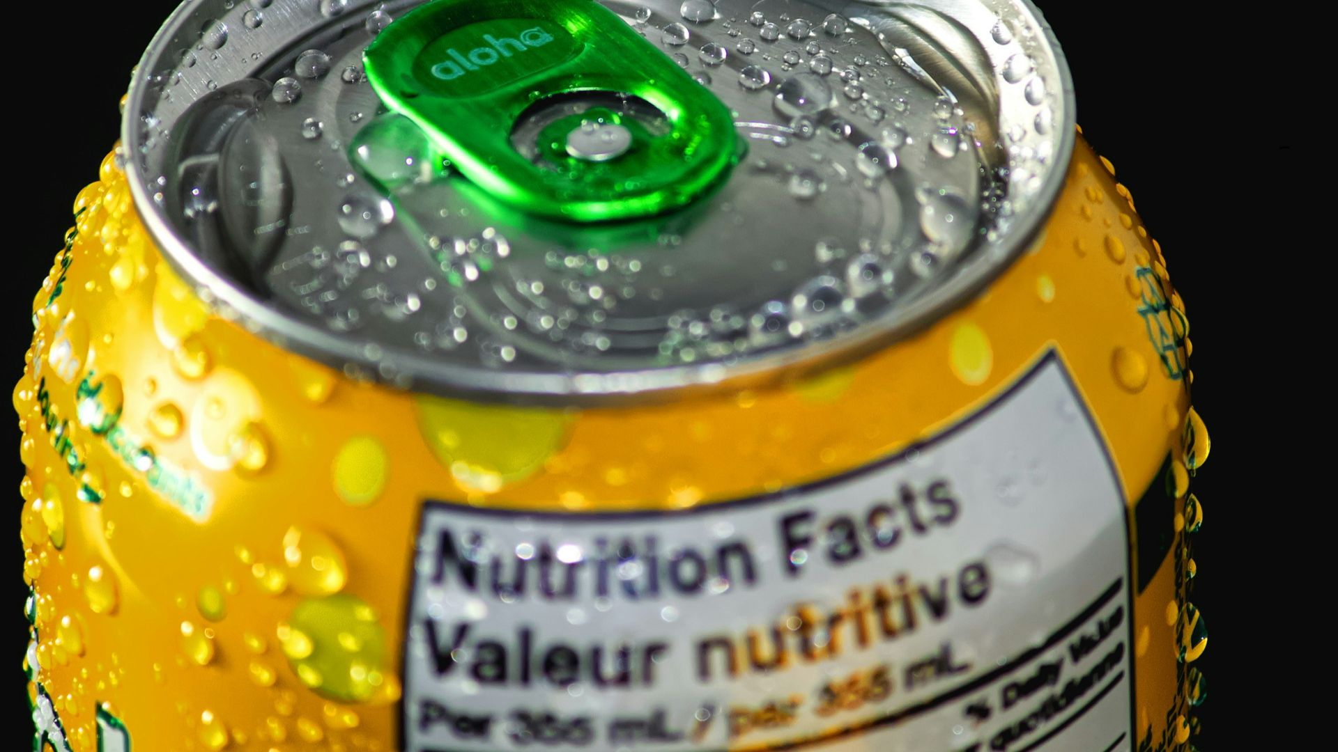 a close up of a can of water