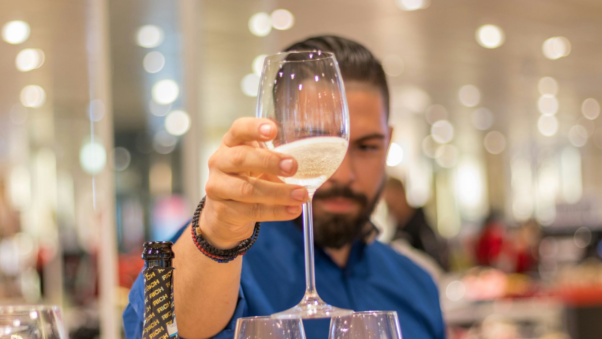 pile of wine glasses