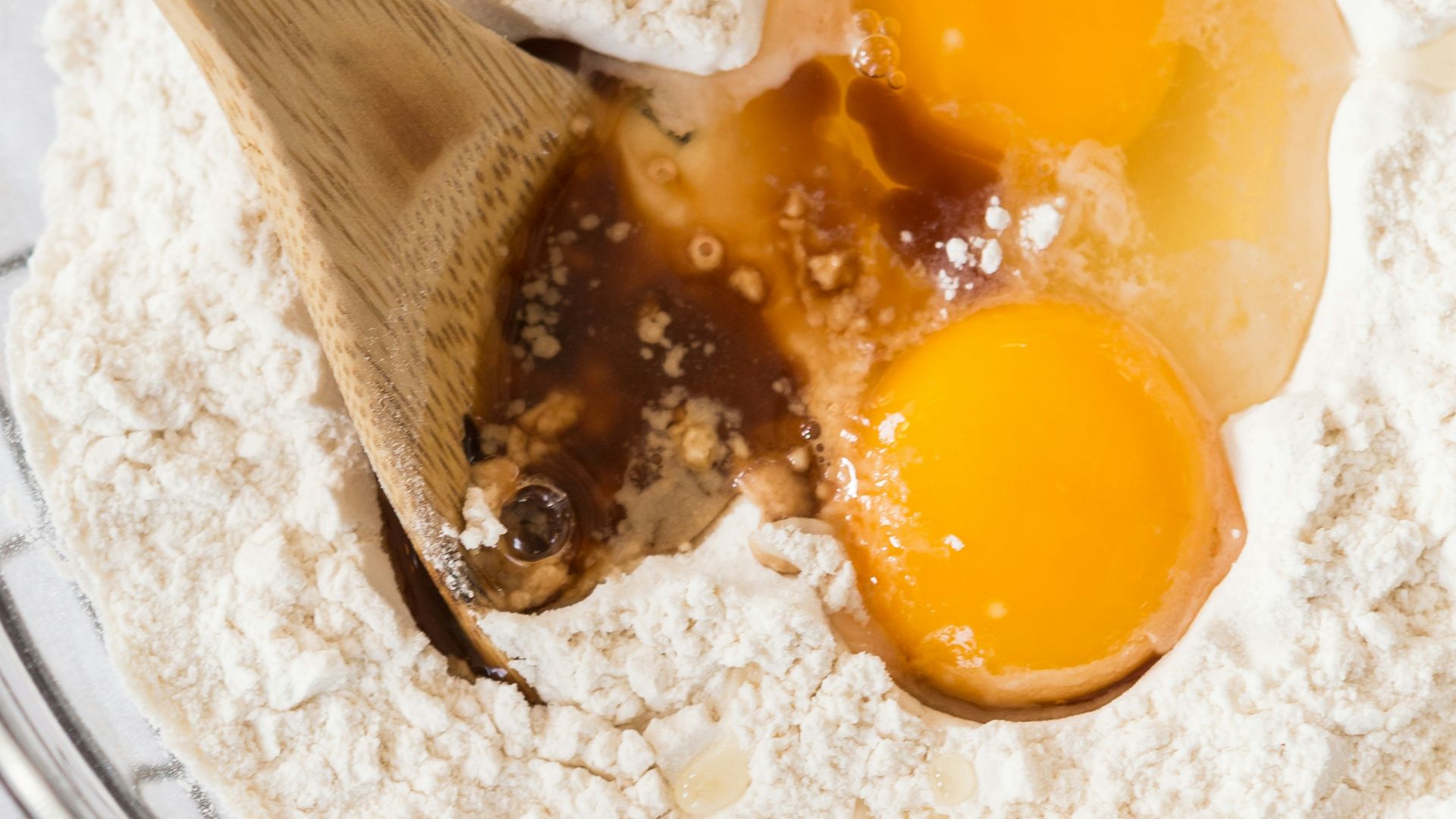 flour with eggs