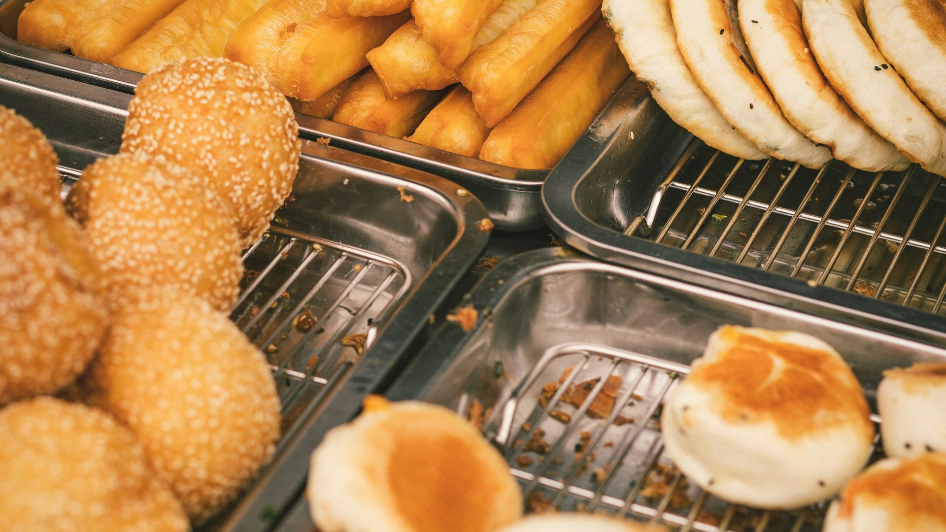 fried food on stainless steel tray