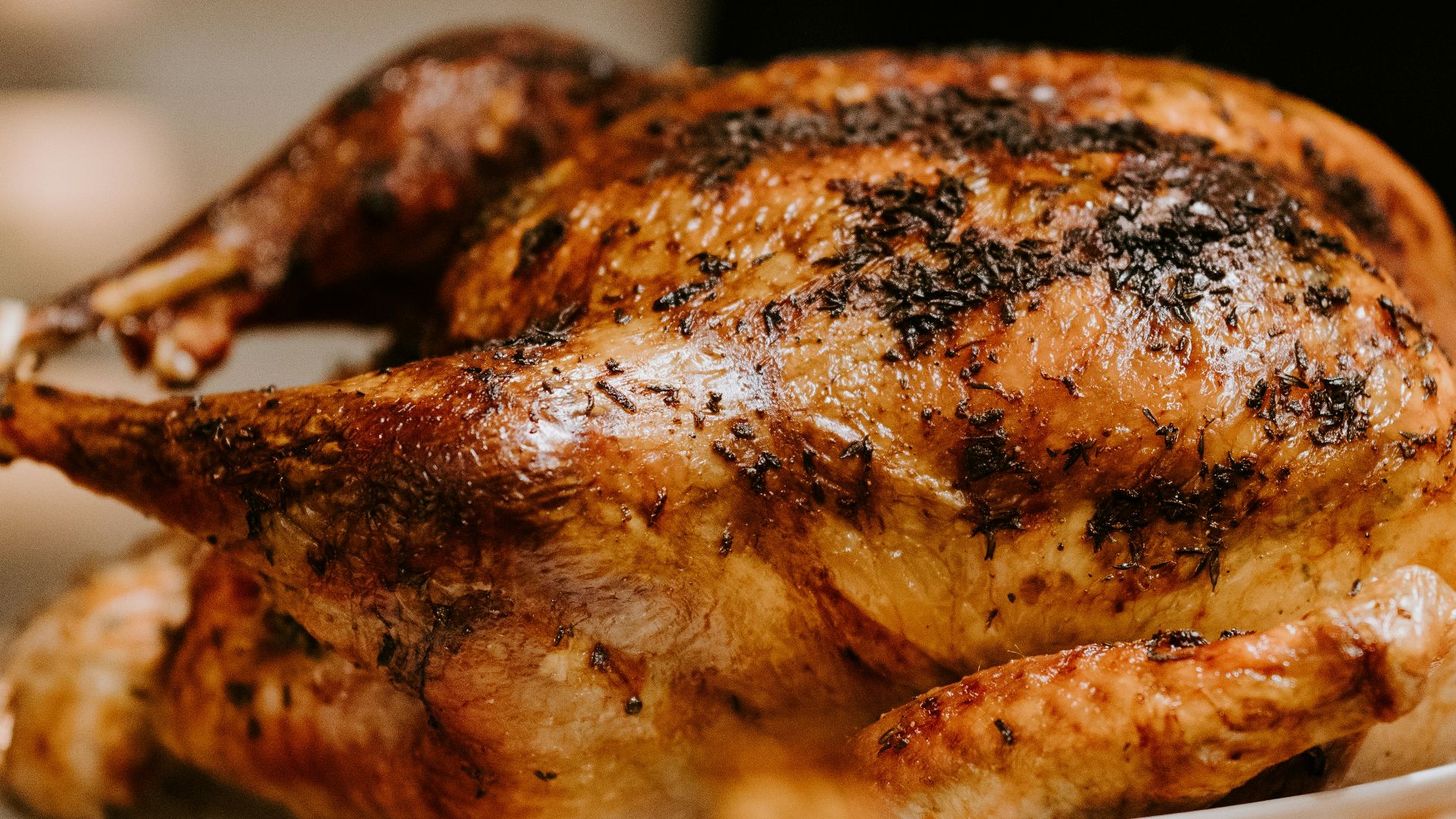 roasted chicken on white ceramic plate